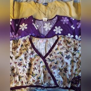 3 women's scrub tops 3X